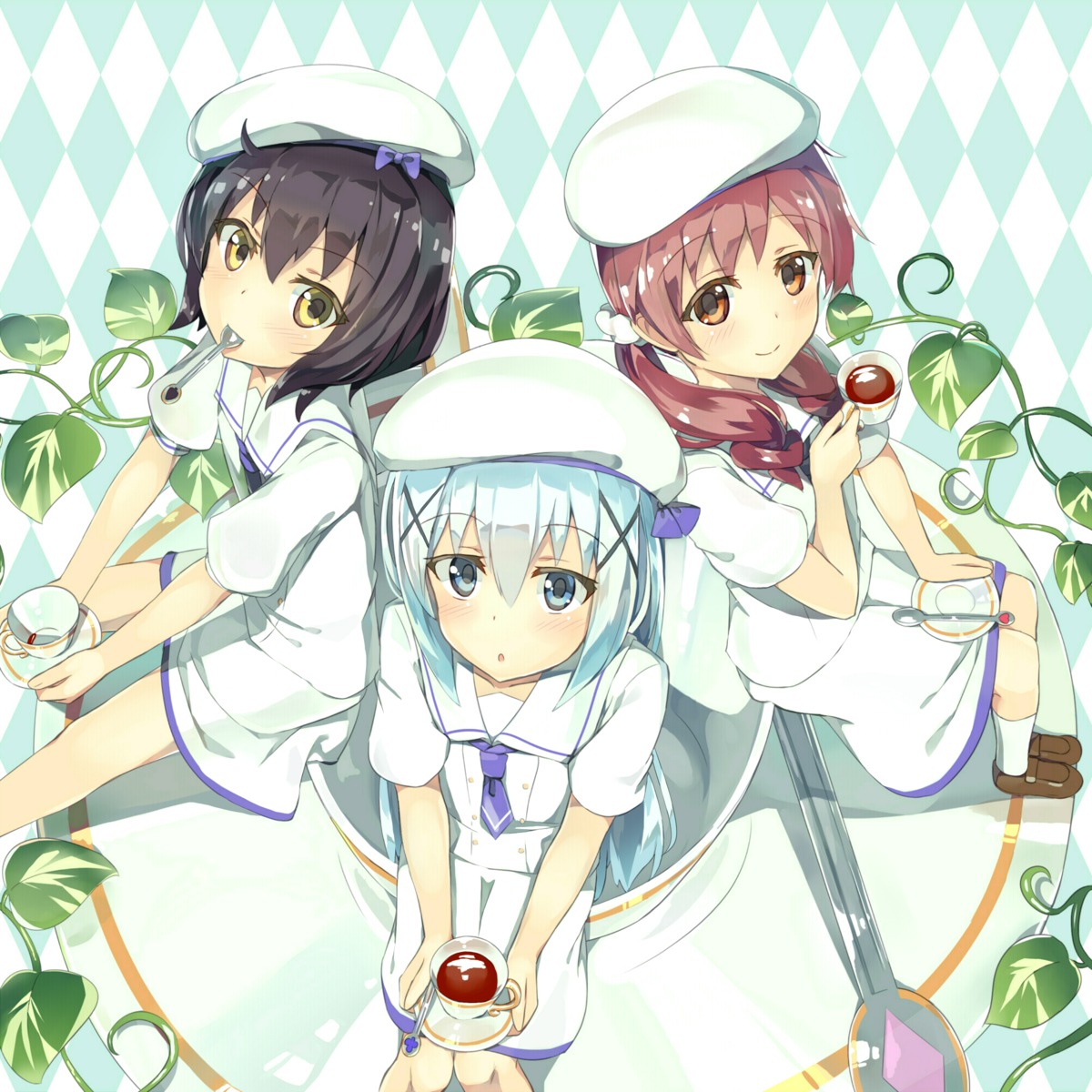 gochuumon_wa_usagi_desu_ka? jouga_maya kafuu_chino natsu_megumi seifuku seneto