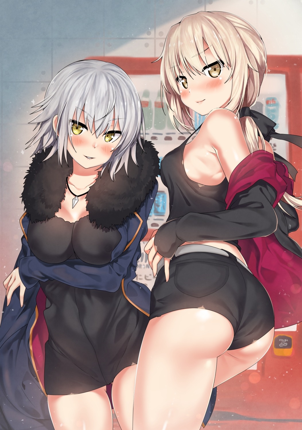 ass breast_hold cleavage fate/grand_order jeanne_d'arc jeanne_d'arc_(alter)_(fate) kawai nipples saber saber_alter see_through