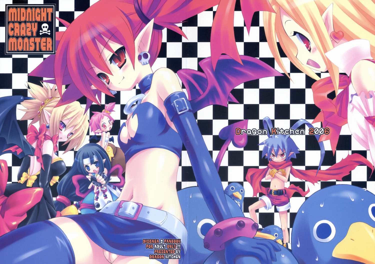 disgaea disgaea_2 dragon_kitchen etna flonne hanako laharl loli nopan pointy_ears prinny pussy rozalin sasorigatame thighhighs wings yukimaru