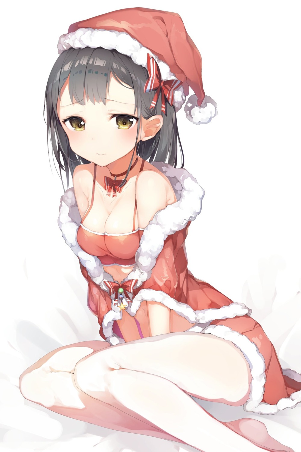 bikini_top christmas cleavage swimsuits umibouzu