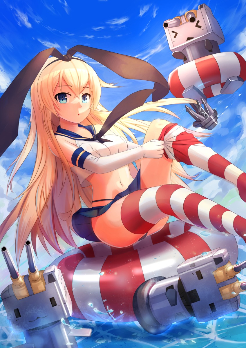 kantai_collection pantsu quan_quan_oo shimakaze_(kancolle) thighhighs