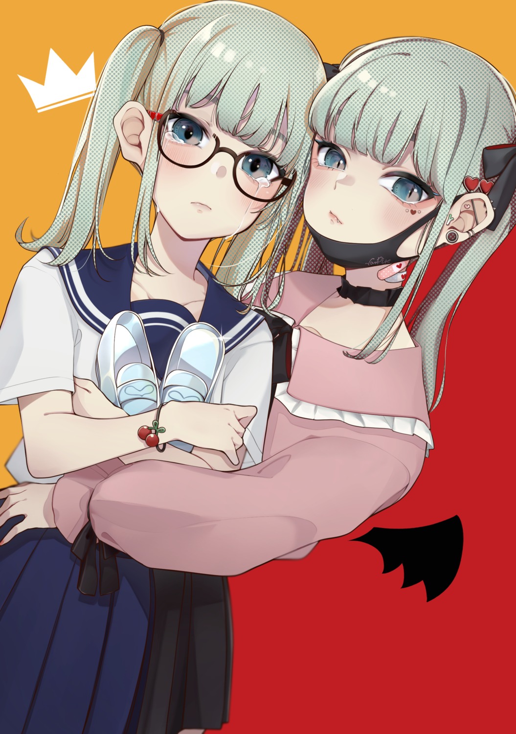 cinderella_(vocaloid) hatsune_miku megane nora_wiko seifuku vampire_(vocaloid) vocaloid