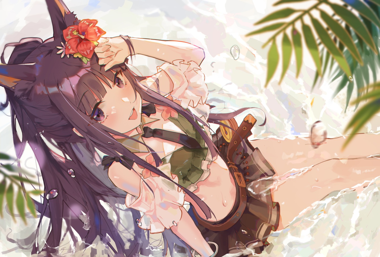 animal_ears fang_qiao kirihara_kasumi princess_connect princess_connect!_re:dive wet