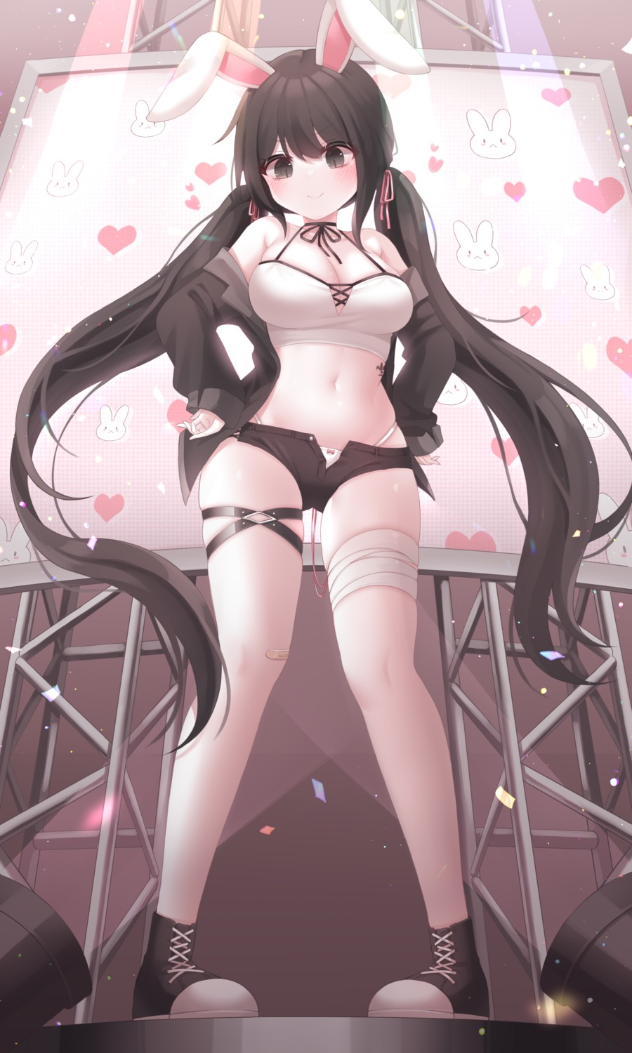 animal_ears bandages bunny_ears garter honyang pantsu