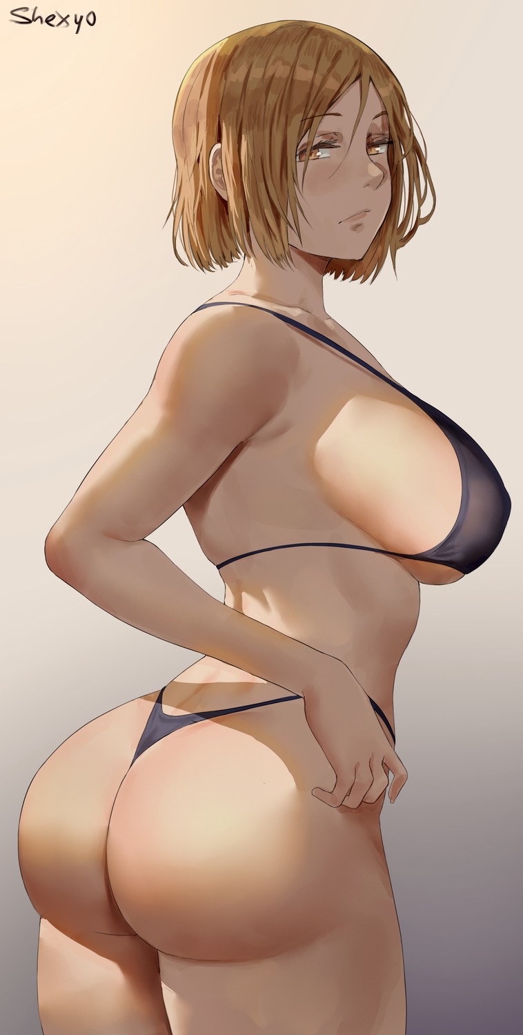 ass bikini erect_nipples jujutsu_kaisen kugisaki_nobara shexyo swimsuits thong