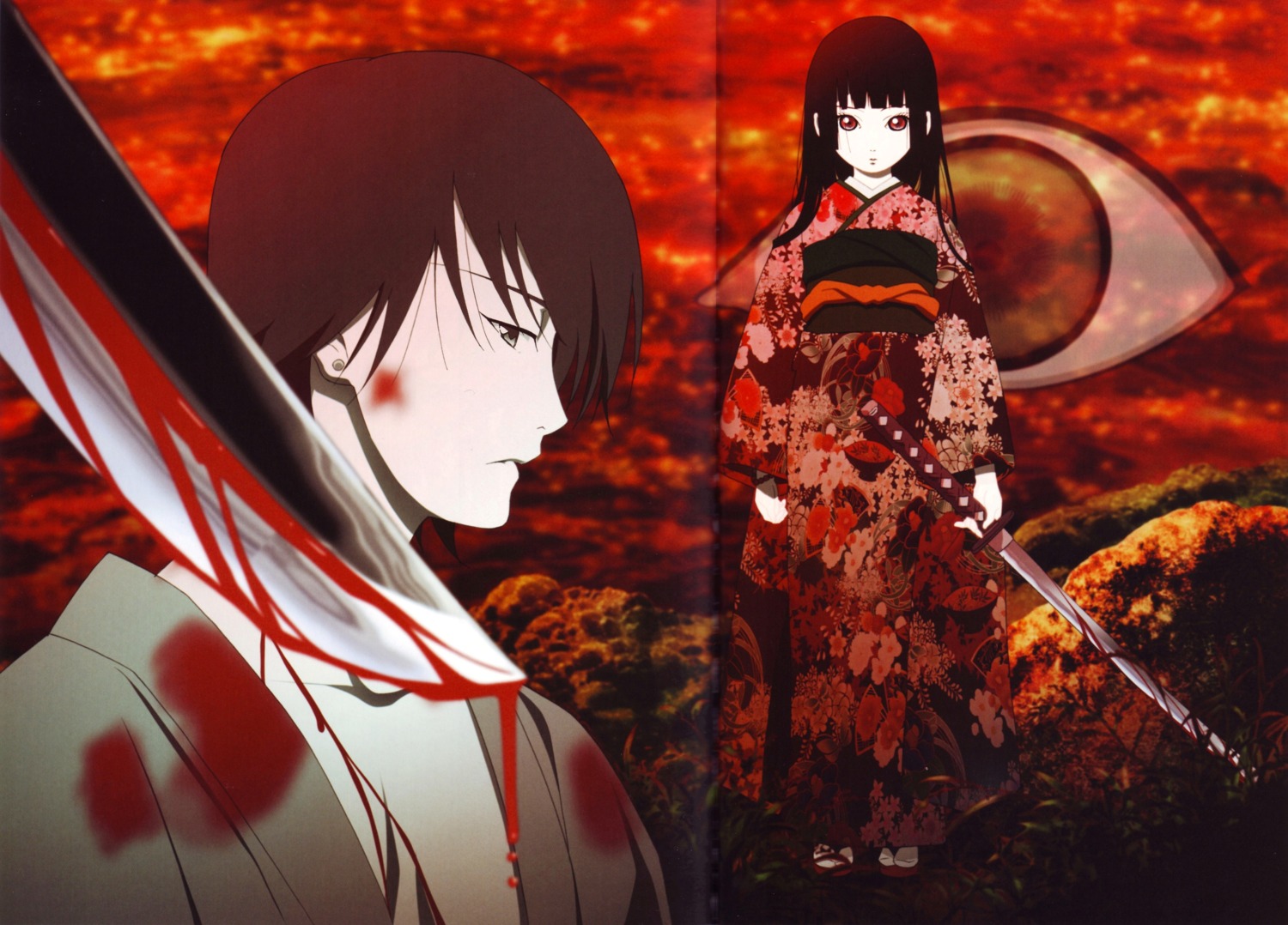 blood crease enma_ai ichimoku_ren jigoku_shoujo kimono oka_mariko screening sword