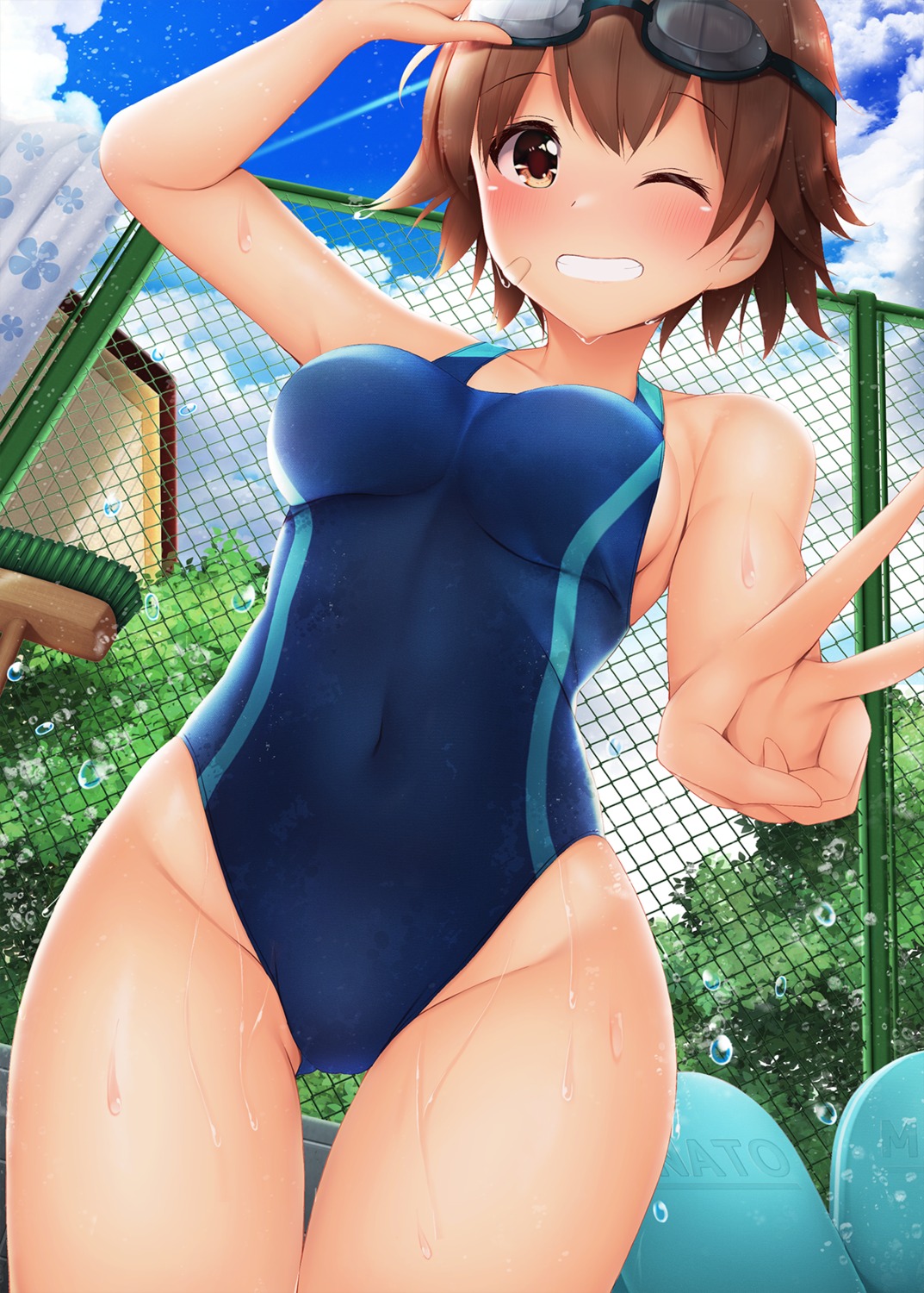 bandaid minato_ojitan swimsuits wet