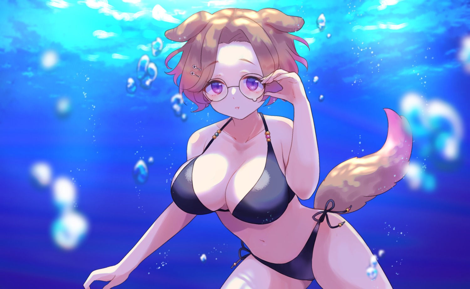 animal_ears bikini gucchiann megane swimsuits tail