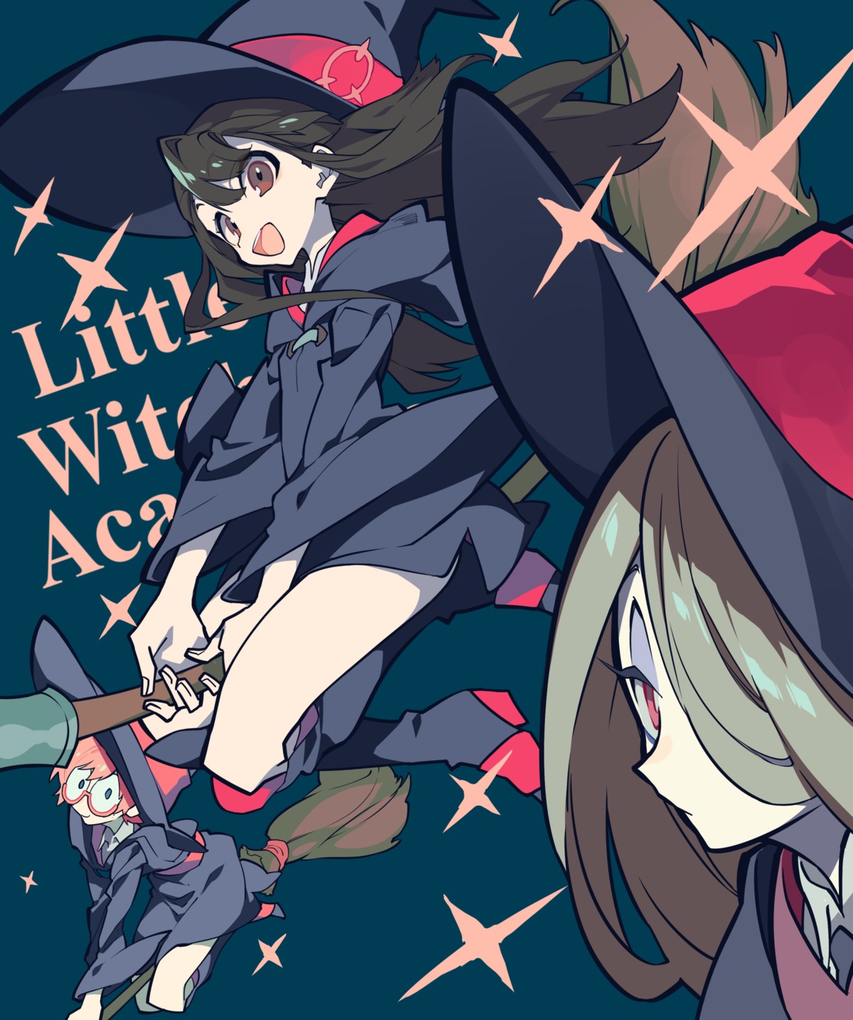 atsuko_kagari heels little_witch_academia lotte_yanson megane mochizuki_kei seifuku sucy_manbavaran witch