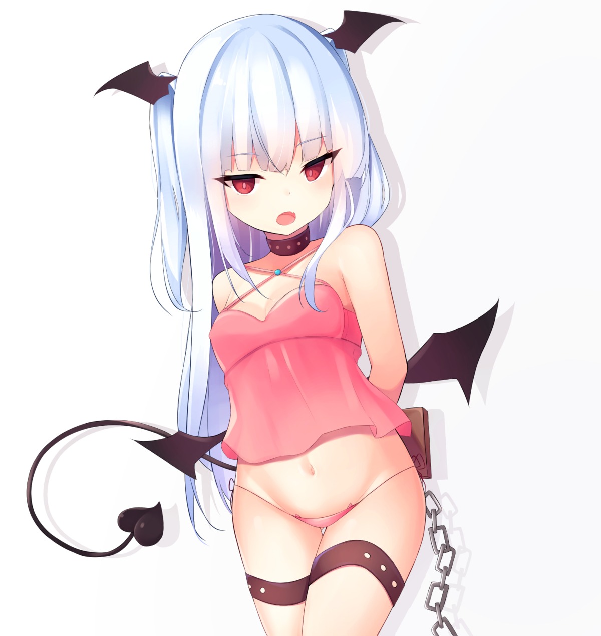 bondage garter lingerie loli meimei_(suiginto6106) pantsu see_through tail wings