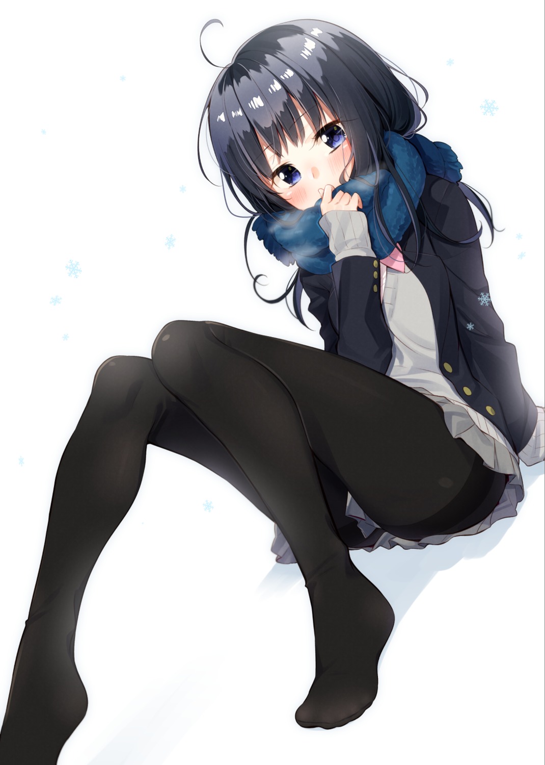 feet pantyhose sakuragi_ren seifuku sweater