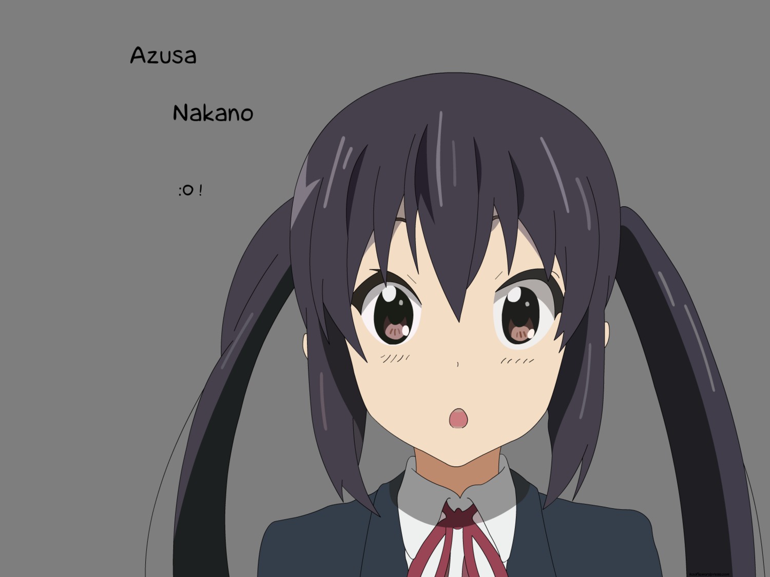 k-on! nakano_azusa seifuku transparent_png vector_trace wallpaper