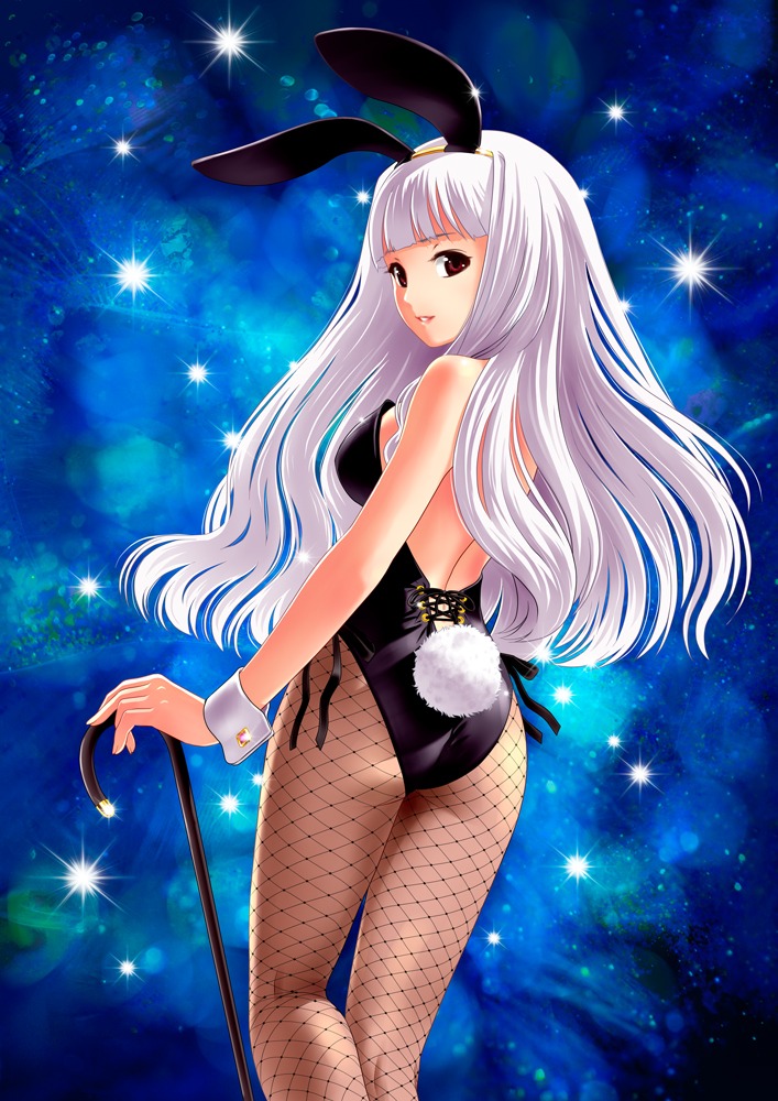 animal_ears bunny_ears bunny_girl fishnets pantyhose ponnetsu shijou_takane tail the_idolm@ster