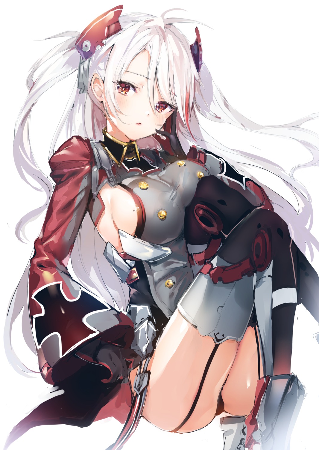 azur_lane pantsu prinz_eugen_(azur_lane) stockings thighhighs umibouzu uniform