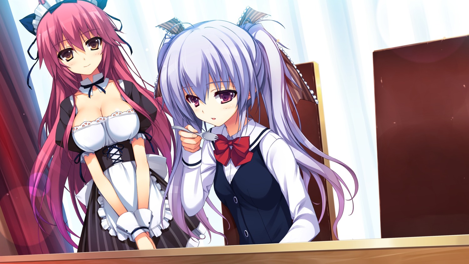 akusera cleavage game_cg maid reminiscence seifuku shimadu_aki tigre tomose_shunsaku