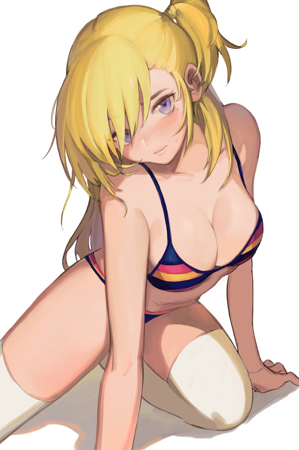 bikini cleavage freng swimsuits thighhighs