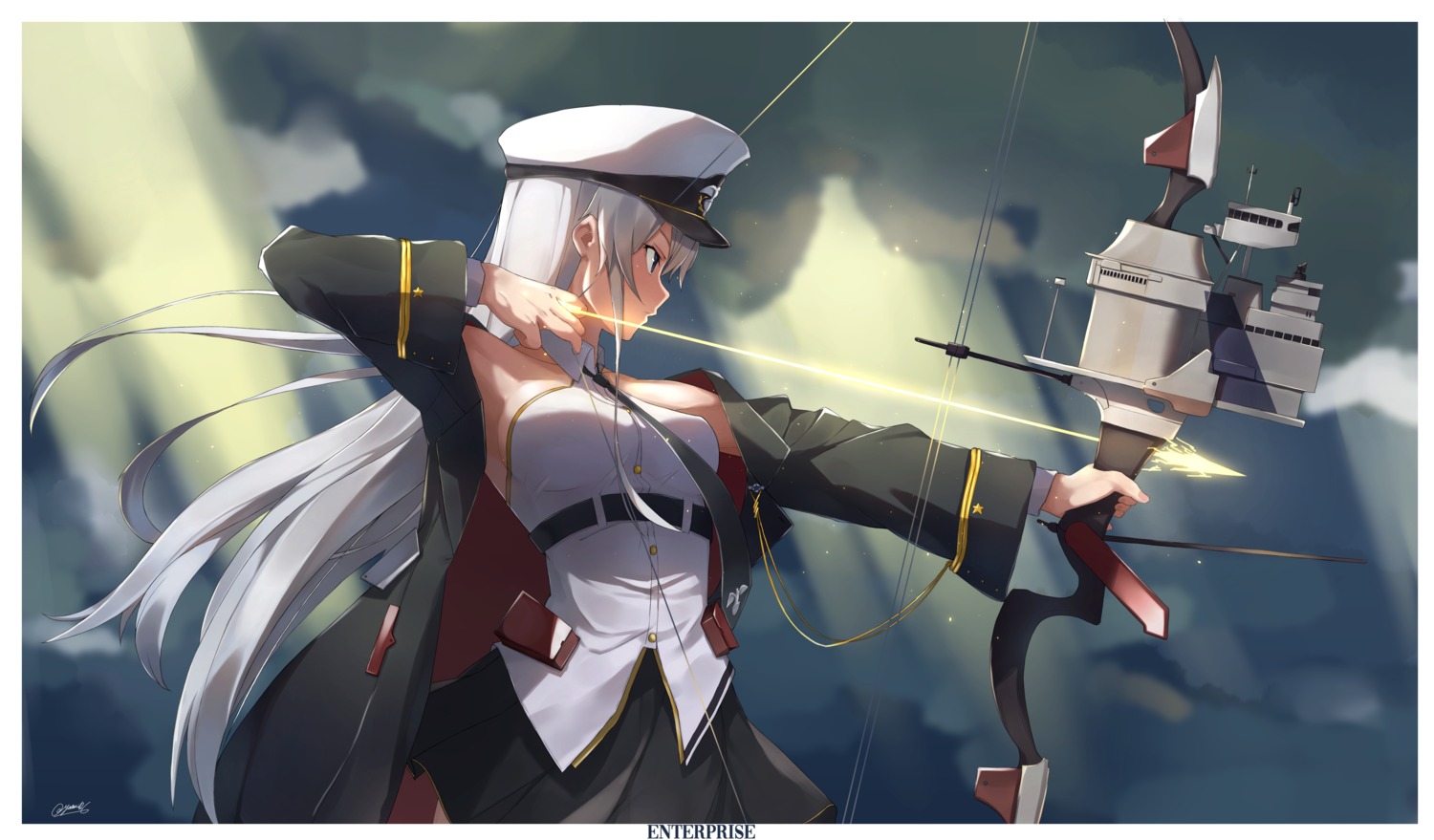 azur_lane enterprise_(azur_lane) uniform weapon yossui