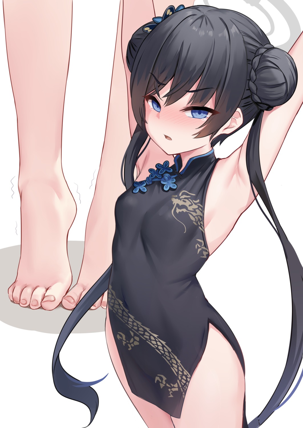 blue_archive chinadress feet halo loli milkshake_(artist) ryuuge_kisaki