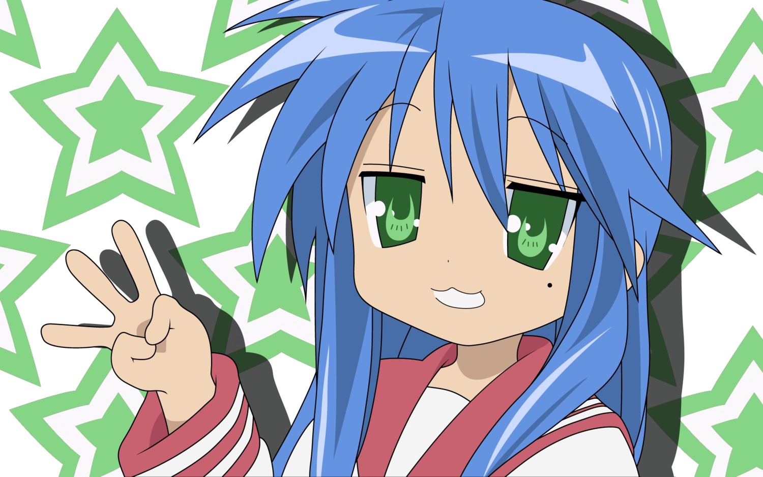 izumi_konata lucky_star seifuku vector_trace wallpaper