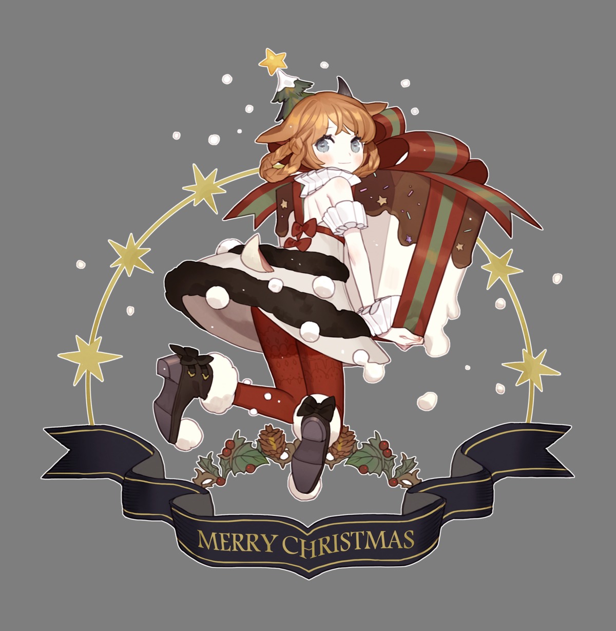 animal_ears ass christmas dress gwayom heels horns pantyhose tail transparent_png