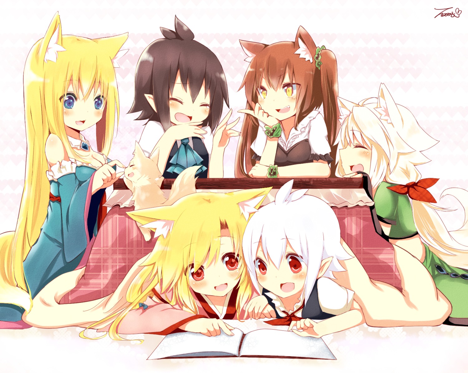 animal_ears kitsune naomi_(sekai_no_hate_no_kissaten) nekomimi tail