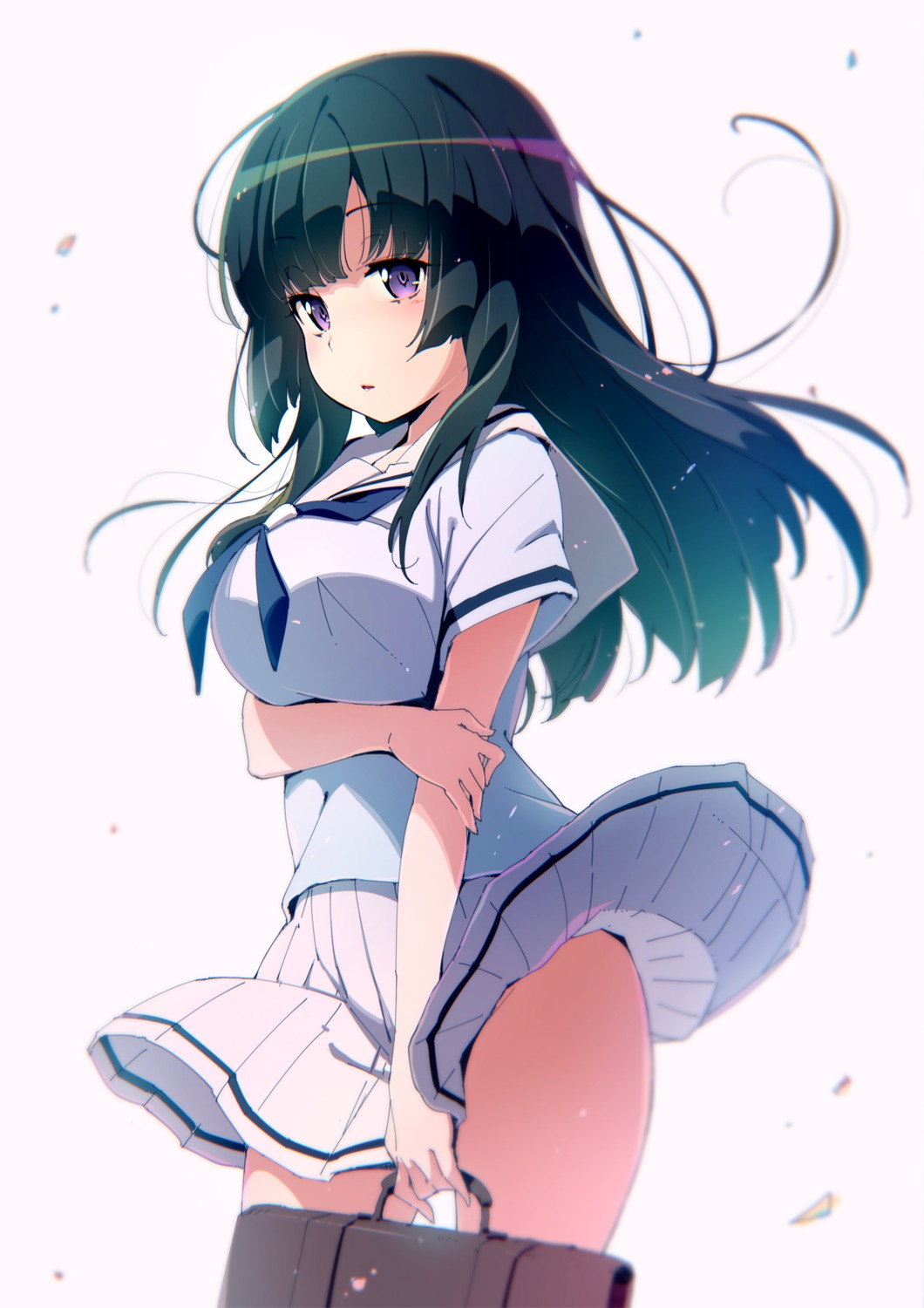 akata_itsuki bang_dream! seifuku shirokane_rinko skirt_lift