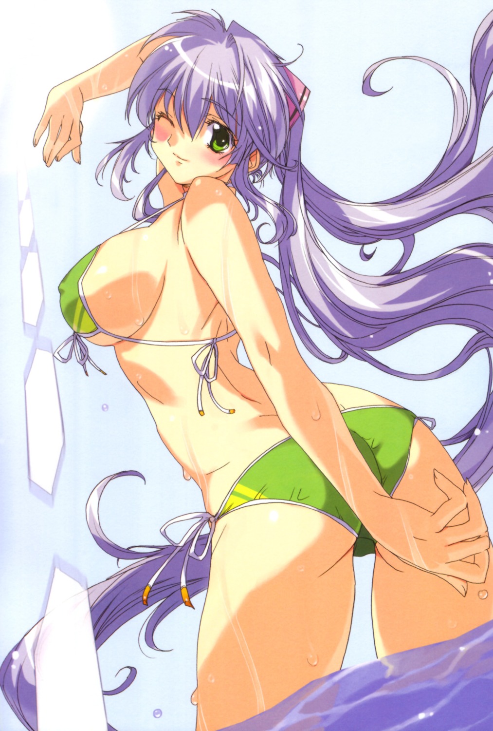 akane_kotetsu ass bikini erect_nipples kurashiki_tsubame swimsuits tsubame_syndrome underboob wet