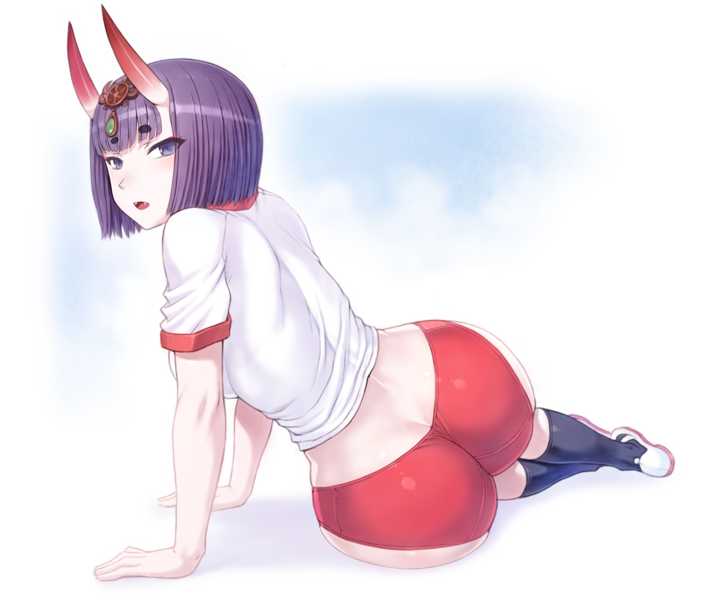 ass buruma fate/grand_order gym_uniform horns mogudan shuten_douji_(fate/grand_order)