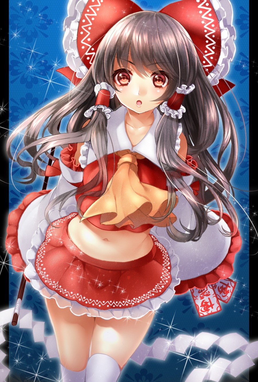 hakurei_reimu kanzaki_maguro thighhighs touhou