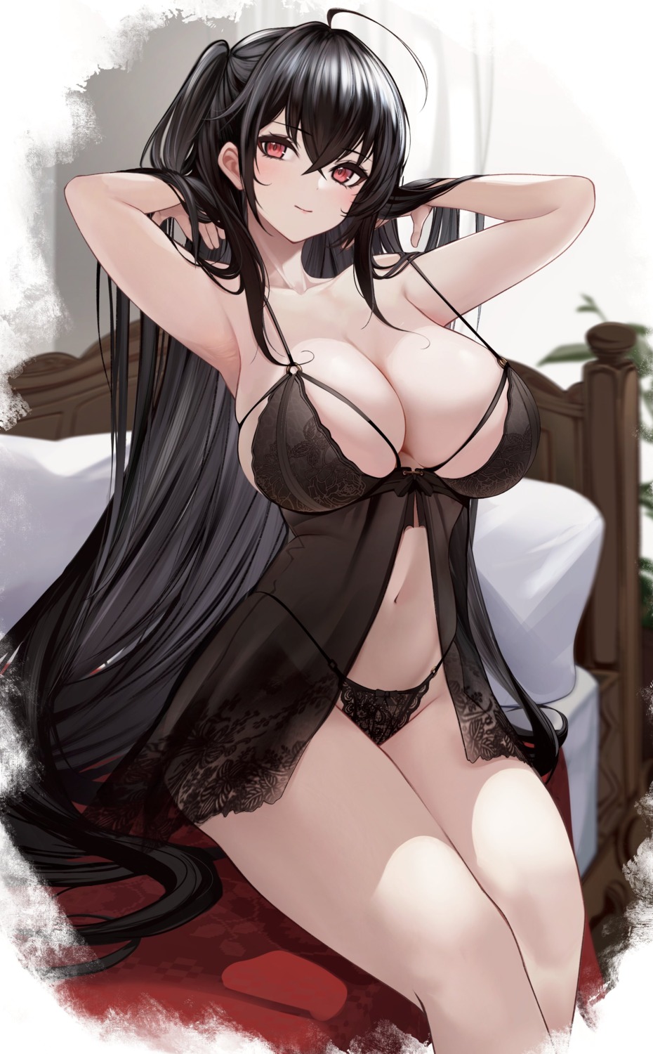 azur_lane lingerie oserotto pantsu see_through taihou_(azur_lane) thong