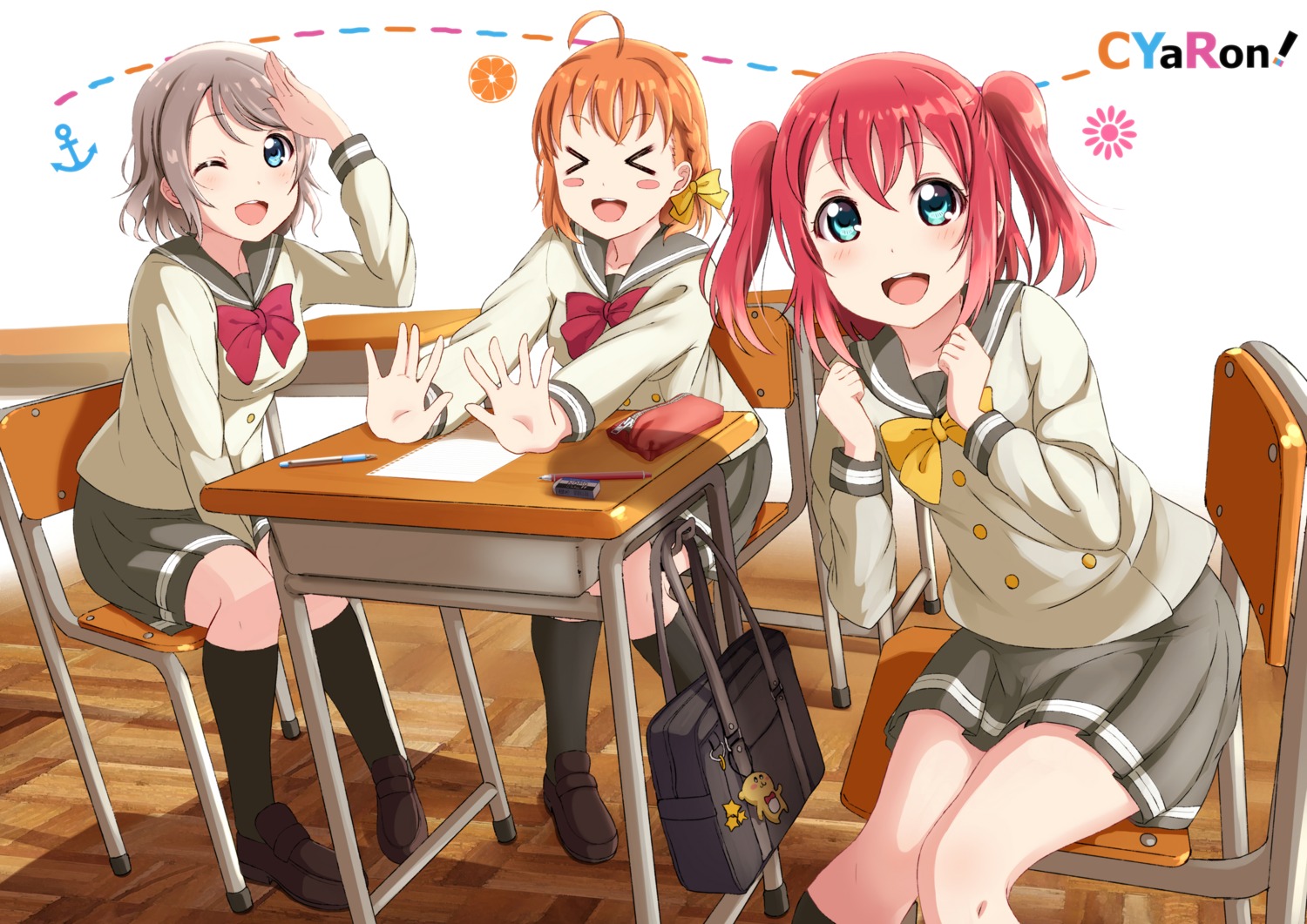 kurosawa_ruby love_live!_sunshine!! seifuku shiokazunoko takami_chika watanabe_you