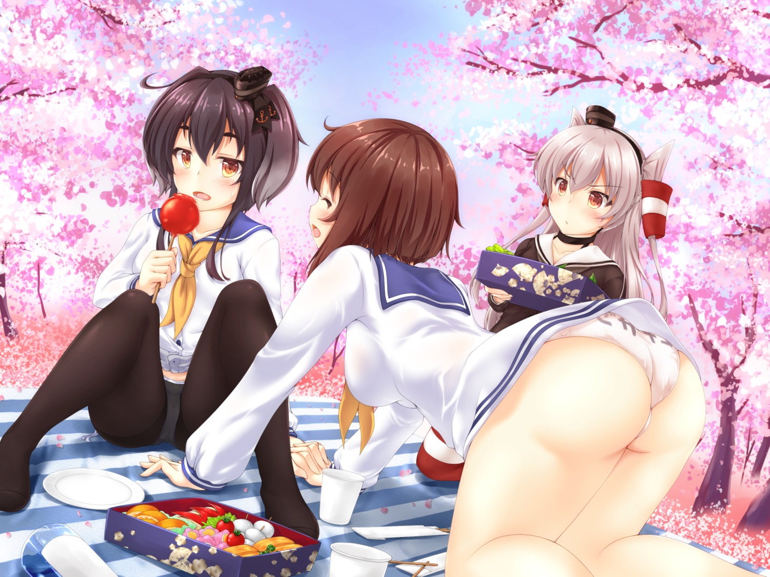 amatsukaze_(kancolle) ass cameltoe kantai_collection pantsu pantyhose seifuku tokitsukaze_(kancolle) utahane_w yukikaze_(kancolle)