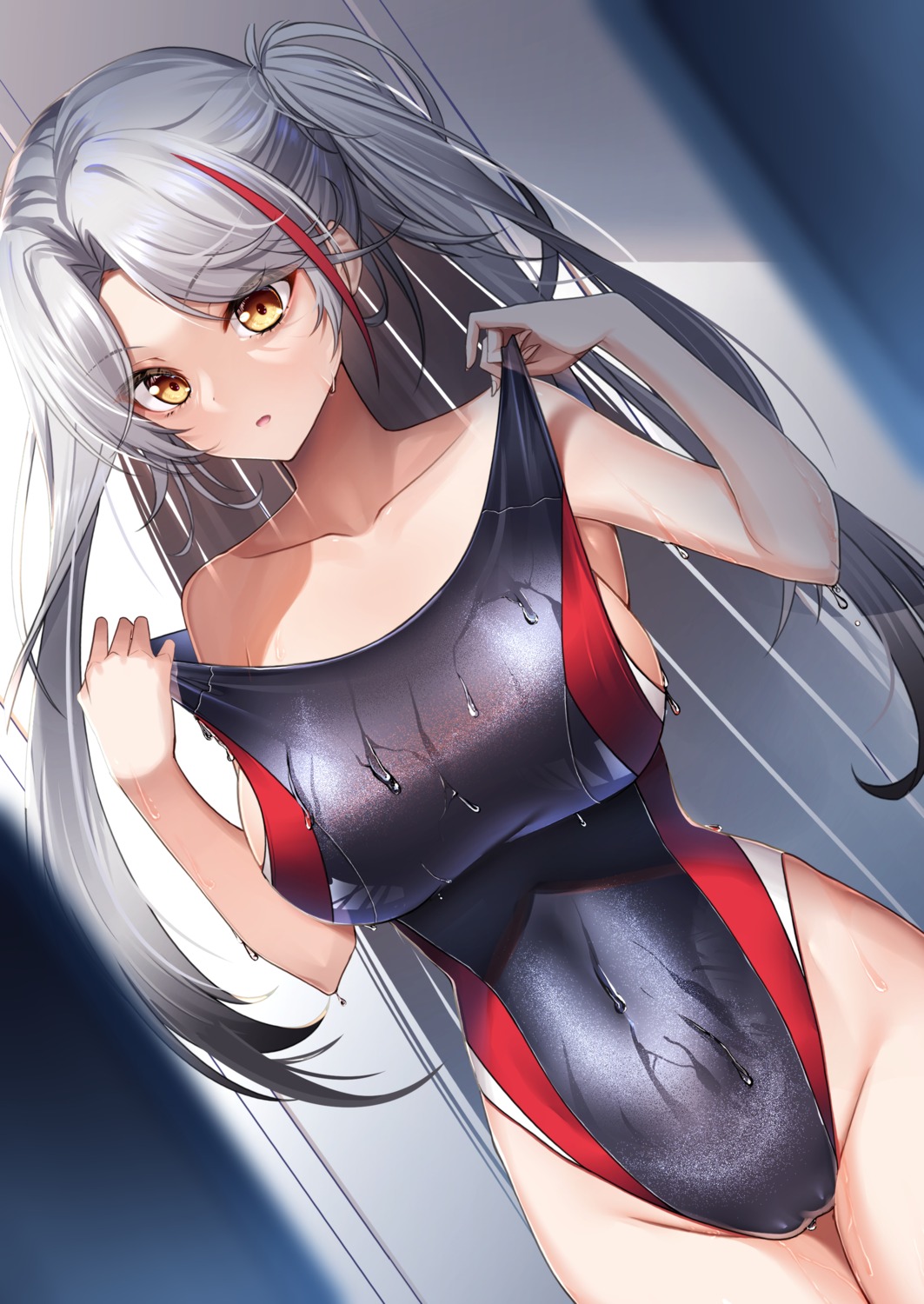 azur_lane cameltoe inui_kentarou prinz_eugen_(azur_lane) swimsuits undressing