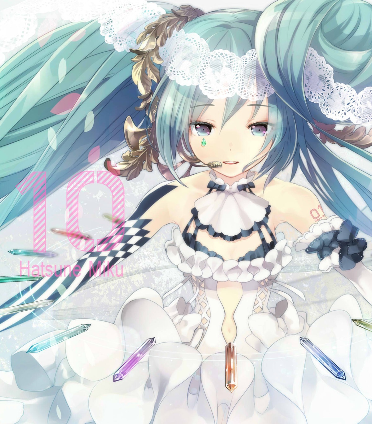 dress gin_(oyoyo) hatsune_miku tattoo vocaloid