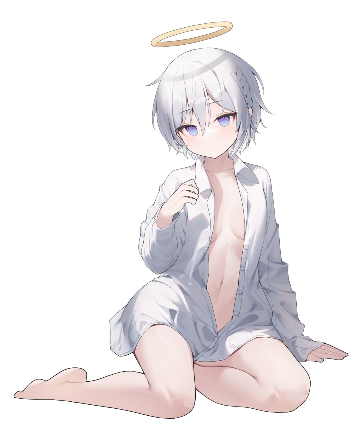 dress_shirt halo lazbee loli no_bra open_shirt