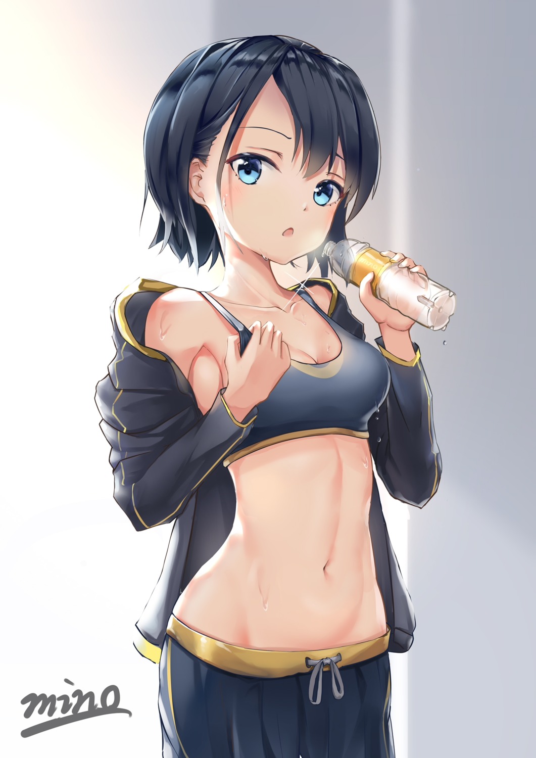 bra cleavage gym_uniform open_shirt tagme