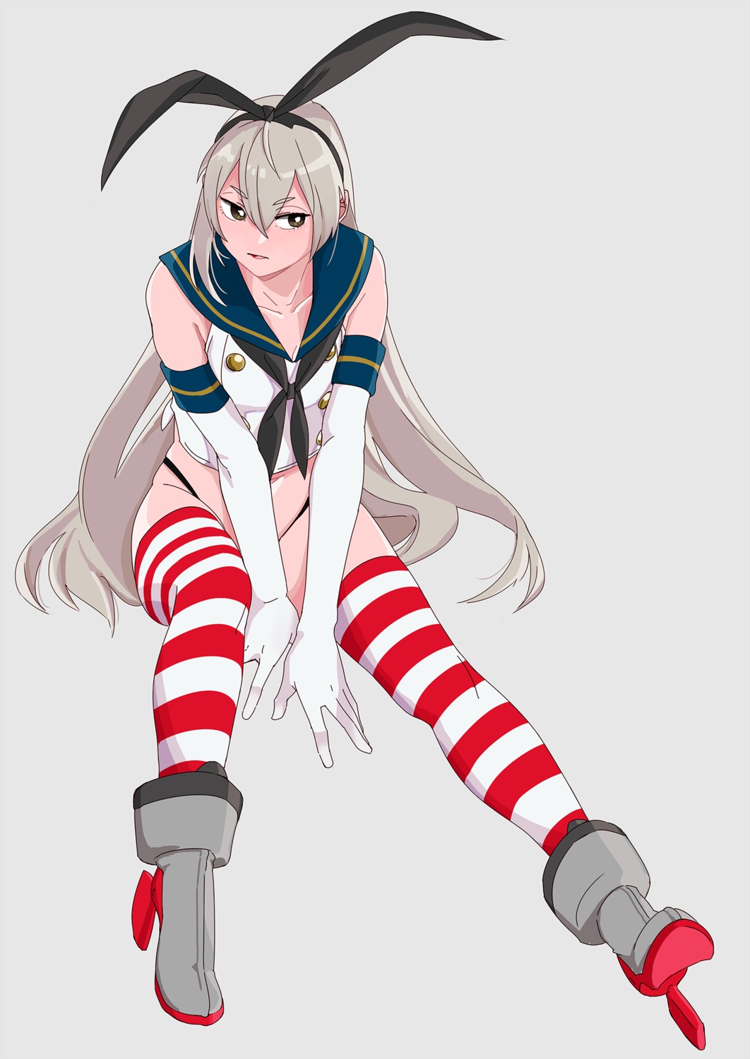 heels kantai_collection pantsu seifuku shimakaze_(kancolle) stockings string_panties thighhighs thong