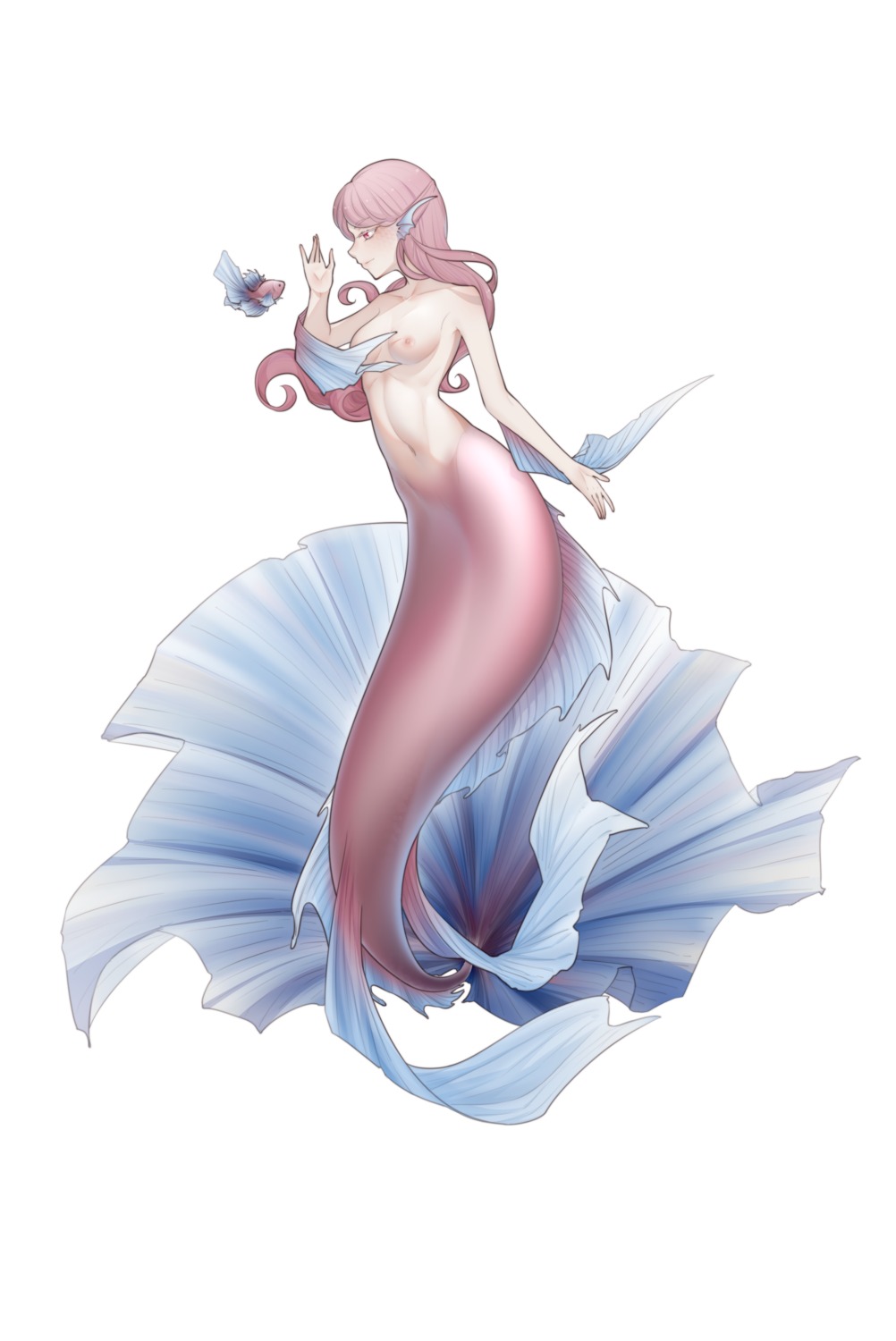 kinerv mermaid monster_girl naked nipples tail