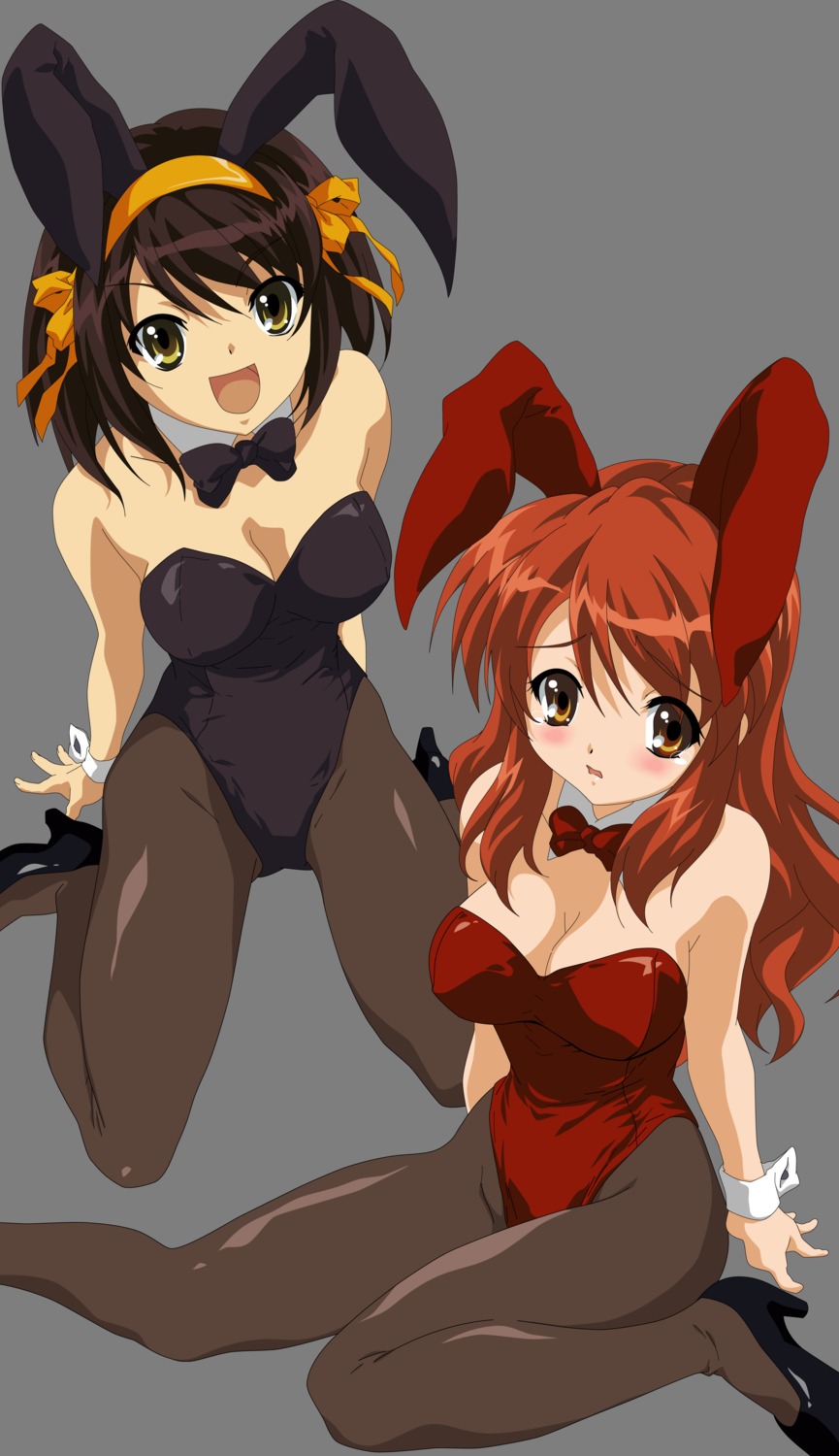 animal_ears asahina_mikuru bunny_ears bunny_girl pantyhose suzumiya_haruhi suzumiya_haruhi_no_yuuutsu transparent_png vector_trace