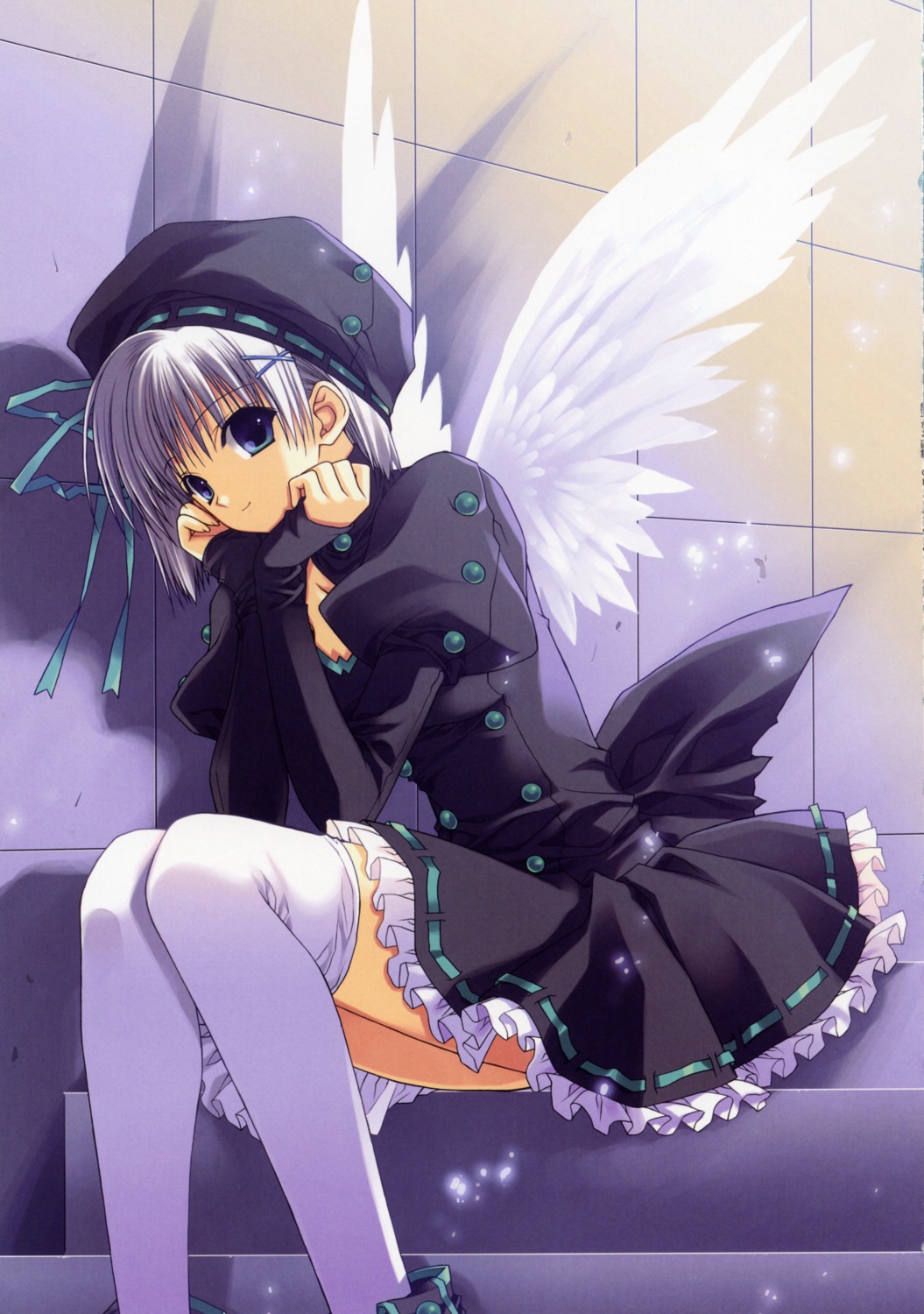 lolita_fashion suzuhira_hiro thighhighs wings