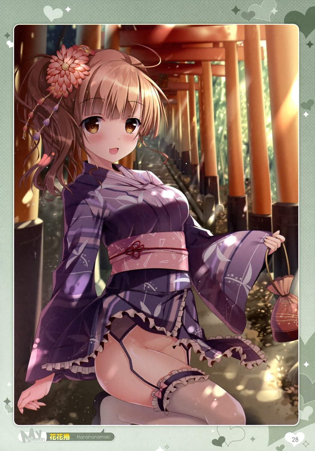 hanahanamaki kimono nopan stockings thighhighs twinbox_school