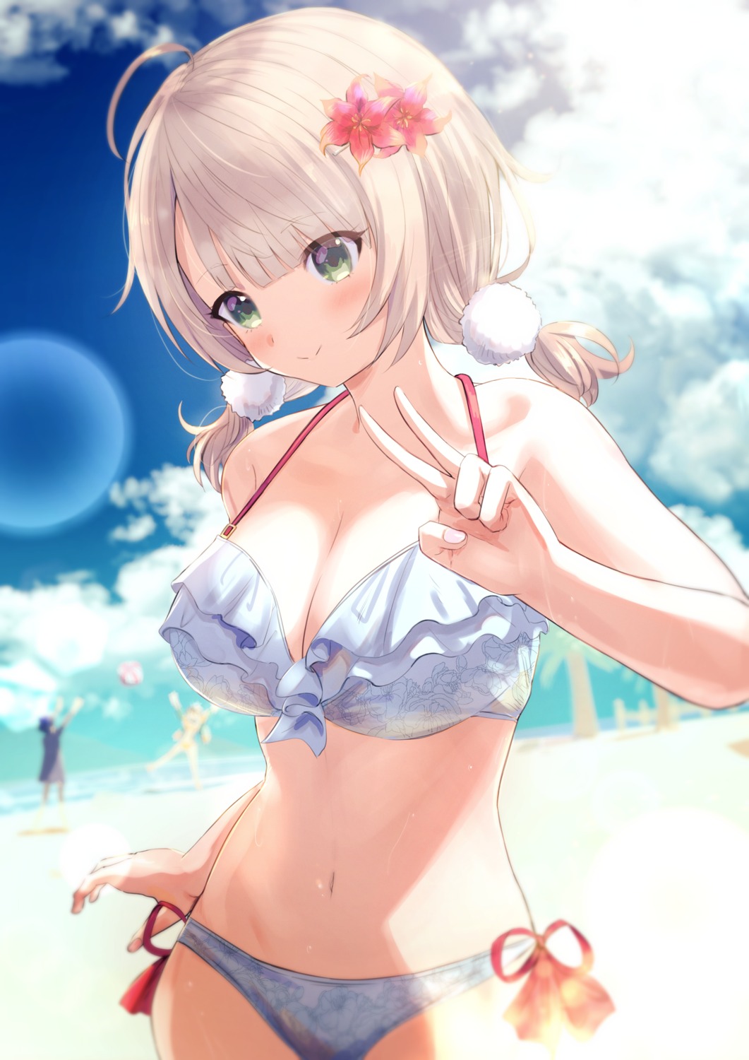 bikini cleavage indie_virtual_youtuber misaki_nonaka shigure_ui_(vtuber) swimsuits