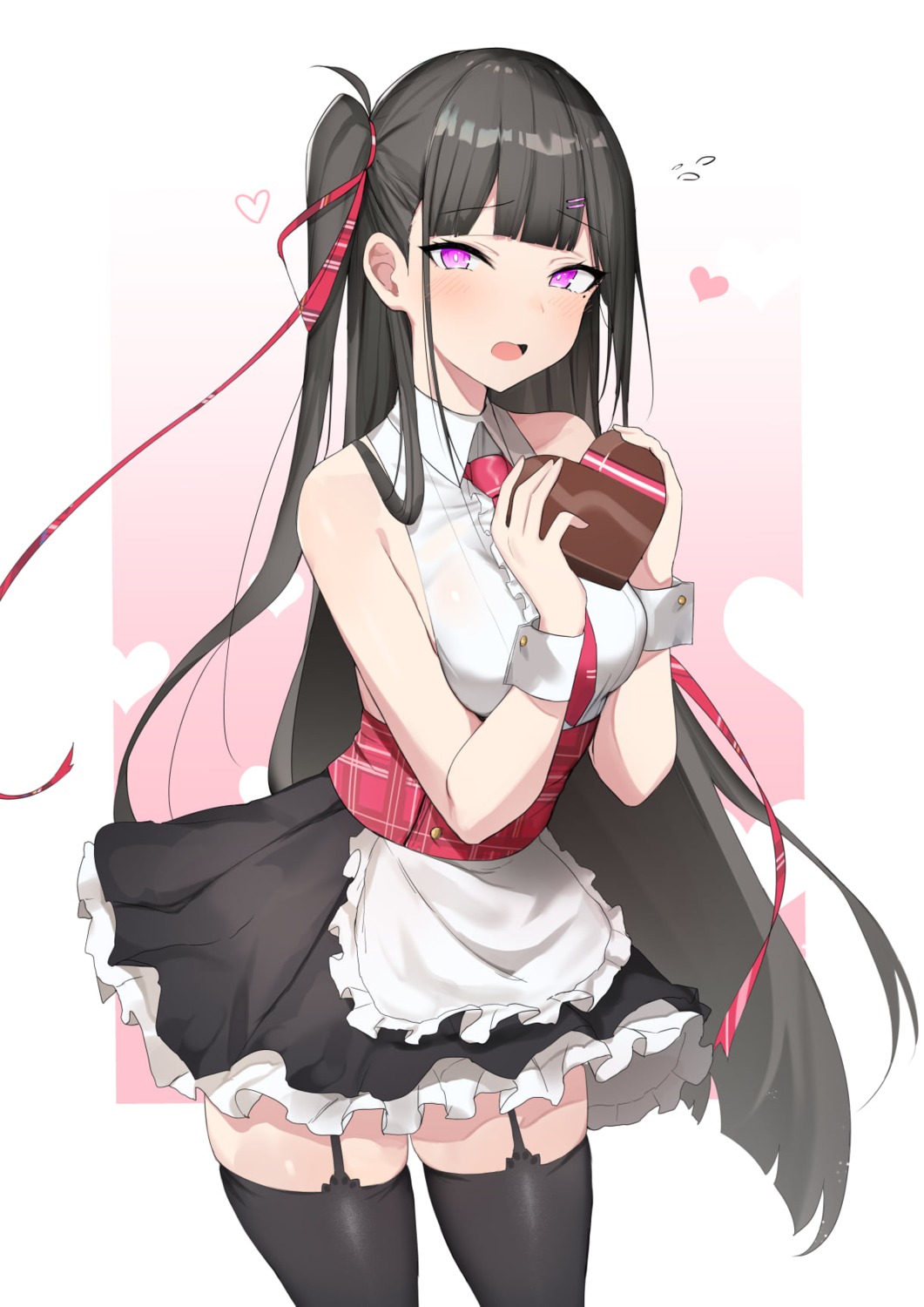 mengda no_bra see_through skirt_lift stockings thighhighs valentine