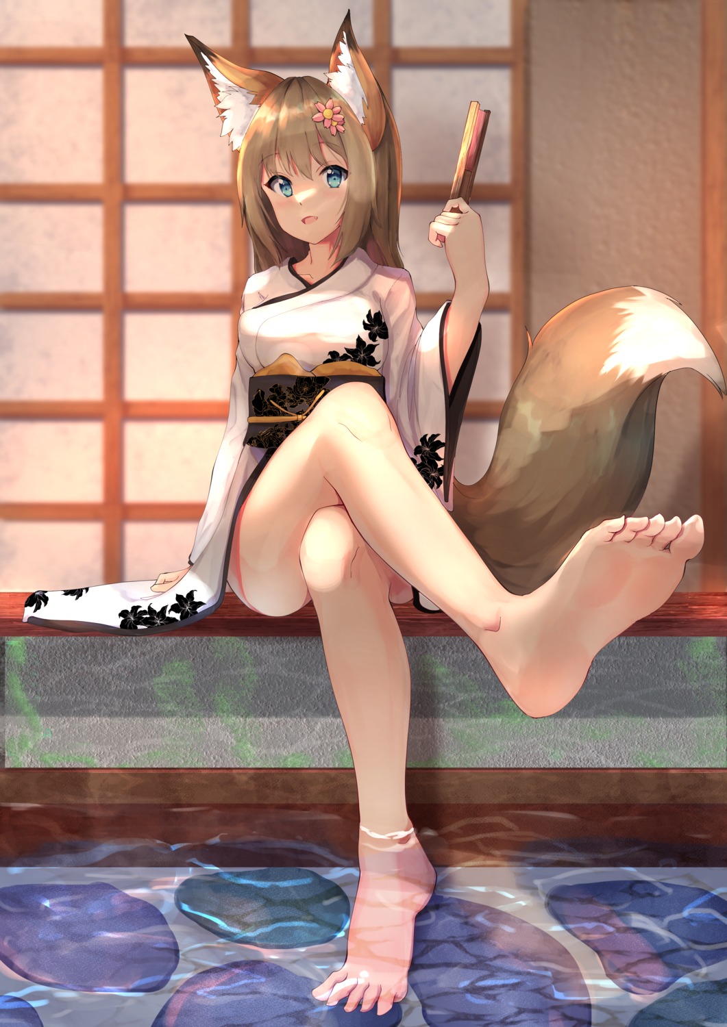 animal_ears feet kitsune tagme tail yukata