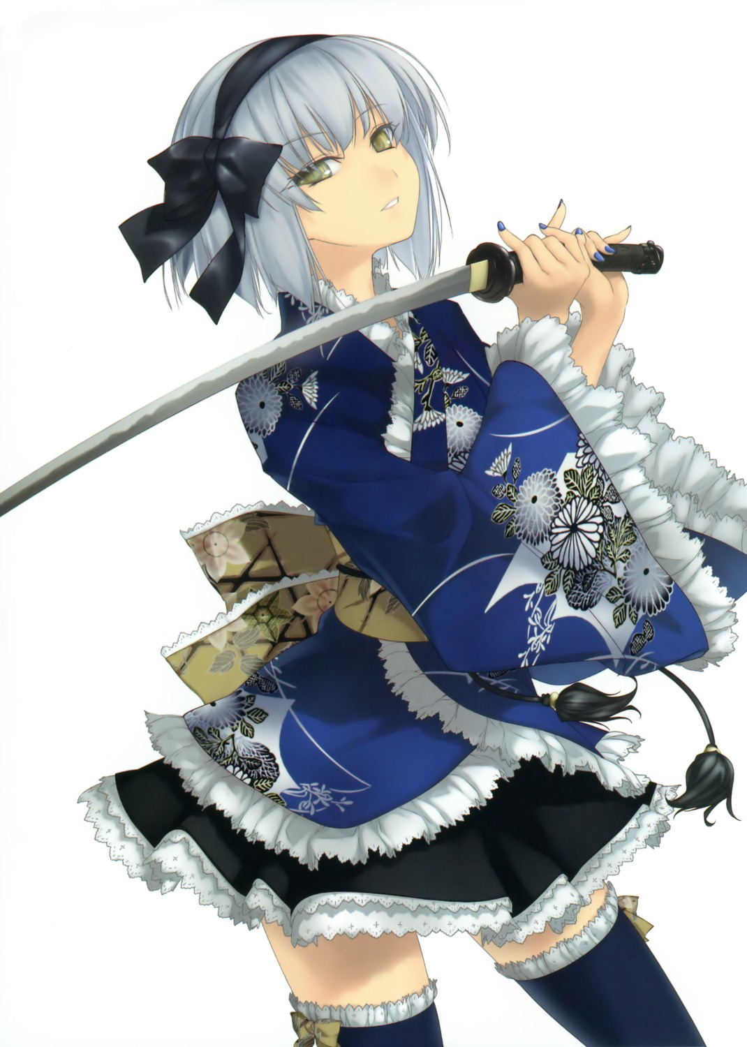 lolita_fashion rokuwata_tomoe sword thighhighs wa_lolita