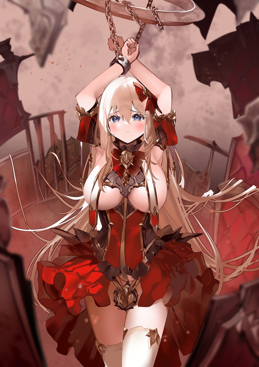 ann_(ann58533111) azur_lane bondage fortune_(azur_lane) fortune_meta_(azur_lane) no_bra thighhighs