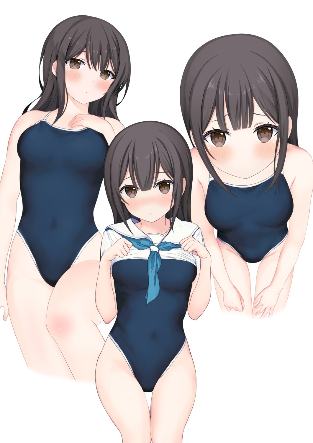 echiru school_swimsuit seifuku shirt_lift swimsuits undressing