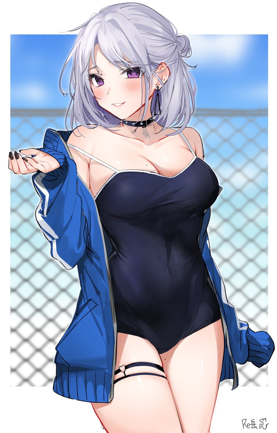 garter ginpatsu-jk_(xretakex) gym_uniform school_swimsuit swimsuits xretakex