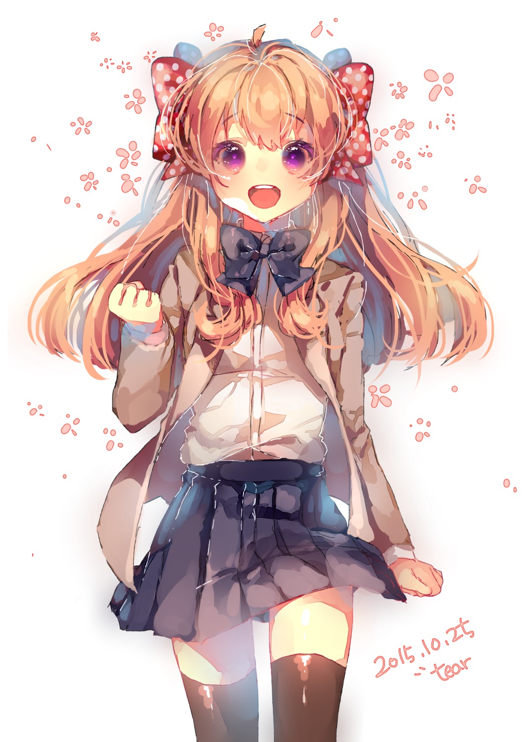 gekkan_shoujo_nozaki-kun sakura_chiyo seifuku tears_namida thighhighs