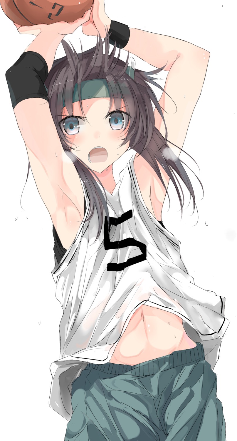 basketball gym_uniform kantai_collection nao_(qqqbb) see_through taihou_(kancolle) wet_clothes